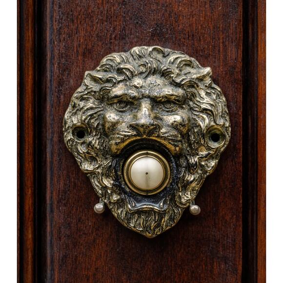 Vintage Other - VTG WL636 Brass Lion Doorbell or Peephole Cover Pre-Loved